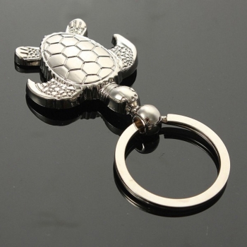 Silber 3D Meeresschildkröte Modell Schlüsselanhänger Metall Schlüsselanhänger Geschenk