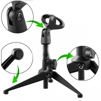 Einstellbare Metall Desktop Tabelle Mikrofonklammer Klipp Standplatz Stativ