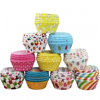 100pcs gemischte bunte Papier Kuchen Zwischenlagen Cup Backen Kuchen Muffin