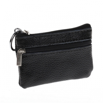 Männer Frauen Durable Leder Reißverschluss Geldbörse Mini Wallet Schlüsseletui