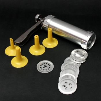 Edelstahl Non-Stick Plätzchen-Presse-Satz umfassen 22 Formen & 4 Deko-Tipps