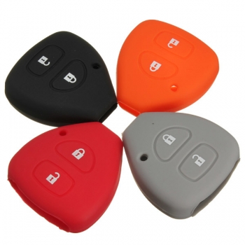 2 Knopf Silikon Schlüssel Halter Schutz Abdeckungs Fall für Toyota Yaris
