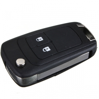 2 Knopf Fernschlüsselanhänger Flip Case & ungeschnittenes Blatt Fob Vauxhall Opel 