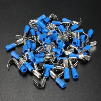 100PCS Zurück Huckepack Spade-Crimp-Verbindungsklemmen 0.5-6.0mm² 10-22AWG PVC