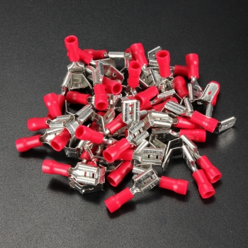 100PCS Zurück Huckepack Spade-Crimp-Verbindungsklemmen 0.5-6.0mm² 10-22AWG PVC