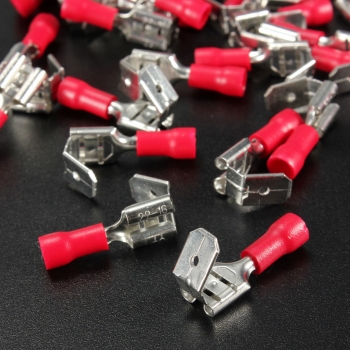 100PCS Zurück Huckepack Spade-Crimp-Verbindungsklemmen 0.5-6.0mm² 10-22AWG PVC