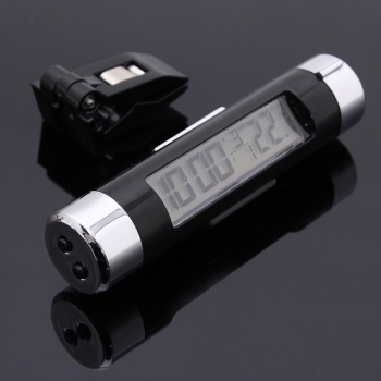 Auto Digital LCD Display Temperatur Thermometer Monitor Time Clock