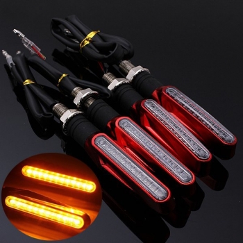 4pcs legt rotes Motorrad LED Blinkerhinweis Bernsteinlicht Scheuklappen an