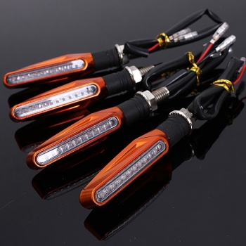 4pcs legt Orangenmotorrad LED Blinkerhinweis Bernsteinlicht Scheuklappen an