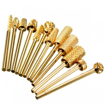 1Pcs Pro Gold Aluminium elektrische Hartmetall Schleifen Kopf Maniküre Nagel Datei Bohrer