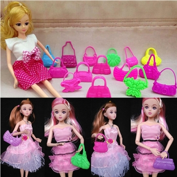 10pcs mischen Mode Zusatz-Handtasche für die barbie Puppe süßes Spielzeug