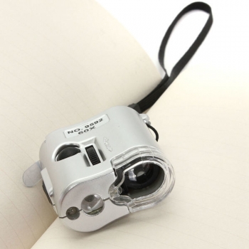 60X Mini Tasche Lupe Mikroskop Lupe mit LED UV Licht