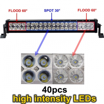 12V 120W 24Inch LED Spot Flut Combo Ausfahrt Straße Boot Lampe