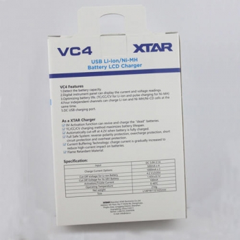 XTAR VC4 LCD Bildschirm USB Ladegerät für 18650 26650 14500