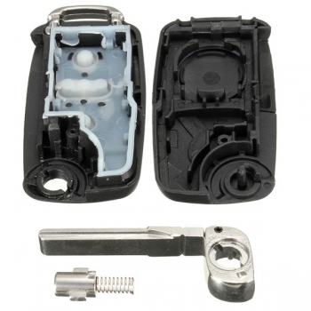 3 knöpfen Fernschlüssel FOB Schalen Case + ungeschnittenes Blatt für VW Polo