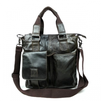 Echtes Leder Männer Schulter Beutel Aktenkoffer Business Messenger Bags