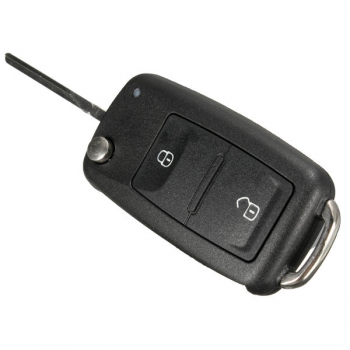 2 Knopf Fernschlüsselanhänger Schalen Case + ungeschnittenes Blatt Für VW T5 Polo Golf