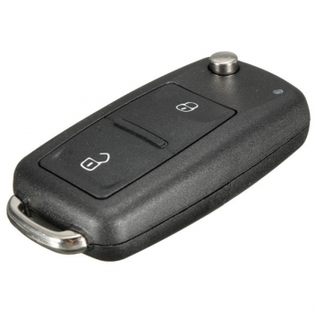 2 Knopf Fernschlüsselanhänger Schalen Case + ungeschnittenes Blatt Für VW T5 Polo Golf