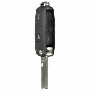 2 Knopf Fernschlüsselanhänger Schalen Case + ungeschnittenes Blatt Für VW T5 Polo Golf