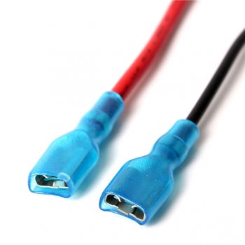 2pcs 16/22 AWG Ganz isoliert 6.35 mm Gabelsteckerbuchse 14cm