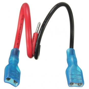 2pcs 16/22 AWG Ganz isoliert 6.35 mm Gabelsteckerbuchse 14cm