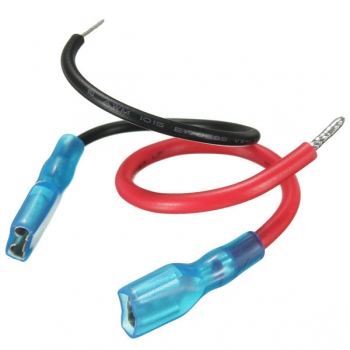 2pcs 16/22 AWG Ganz isoliert 6.35 mm Gabelsteckerbuchse 14cm