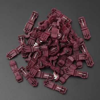 Excellway® TC01 50pcs rotes schnelles Spleißdraht-Terminal und männliches Spaten-Verbindungsstück-Satz