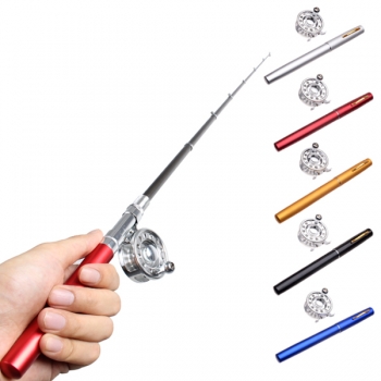 Mini Pen Fly Fishing Rod bewegliche Taschen Aluminiumlegierung Angelrute