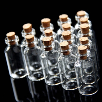 10pcs 18x40mm Mini Klare Wünsche Nachricht Glasflaschen Phiolen mit Korken