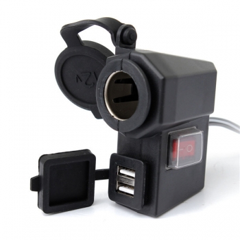 Einstellbar Wasserdicht Dual USB Zigarettenanzünder Anschluss Adapter