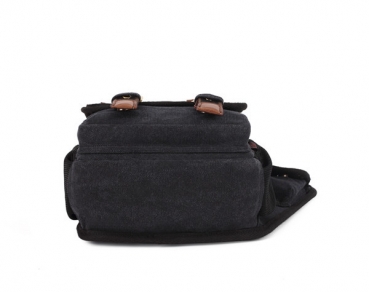 KAUKKO Männer Retro- Segeltuch-Schwarz-Spielraum-Schulter-Beutel-Kurier-Beutel