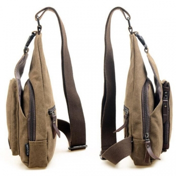 Mann Segeltuch Rucksack Schulter Beutel Wandern Tasche