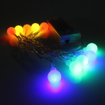 10 LED Batteriebetriebene bunte Kugel Schnur feenhaftes Licht Partei Weihnachtshochzeits