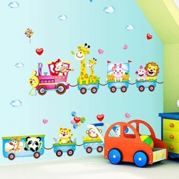 Schöne Cartoonzugtiere absetzbarer Wandaufkleber für das Kinderschlafzimmer