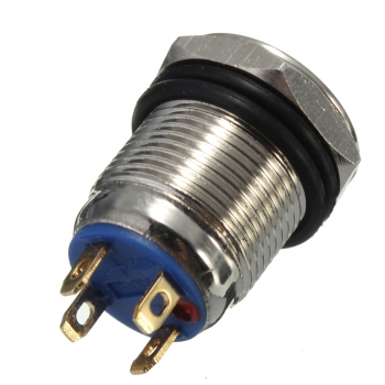 12mm 2A / 36VAC Metalldrucktastenschalter Spritzwassergeschütz Wohnung LED Beleuchtete Schalter 