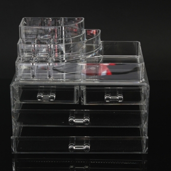 Plexiglas kosmetische Display Speicher Organisator Container mit 4 Schubladen