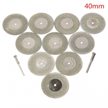 10pcs Diamant-Ausschnitt-Radscheiben 16-50mm Rotary Werkzeugteile mit 2 Aufnahmewellen
