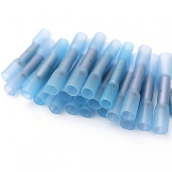 Soloop 100pcs Blau 16-14 AWG Hitze schrumpfen Butt Wire Crimp Connector Terminals
