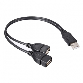 USB 2.0 A Stecker auf 2 Doppel USB Kupplung Y Splitter Hub Stromkabel Adapter Kabel