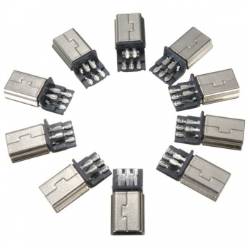10pcs Mini USB 5pin Stecker SMT SMD Stecker Löten Jack Verbindungsmetallpfanne