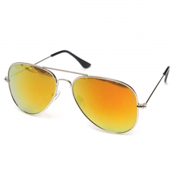 UV400 Men Silver Mirror Pilot Metallrahmen Sonnenbrillen Shades Brillen