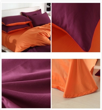 3 oder 4pcs reine Baumwolle hat purpurrosa Farbe einfache Bettwäschegarnituren sortiert