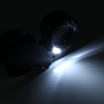 Augen Uhr Vergrößerungsglas Glas LED Licht Schmuck Linse Lupe 40 x 25mm