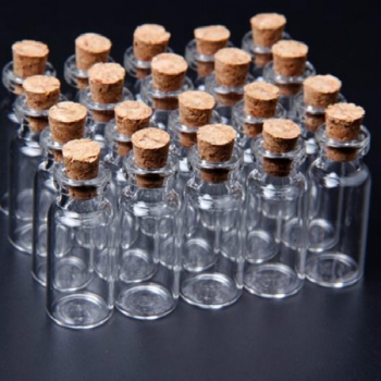 10pcs 16x35mm Mini Löschen Wishing Nachricht Glasflaschen Phiolen mit Korken