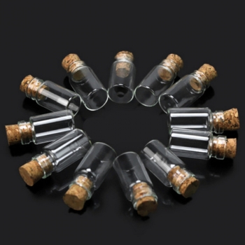 10pcs 16x35mm Mini Löschen Wishing Nachricht Glasflaschen Phiolen mit Korken
