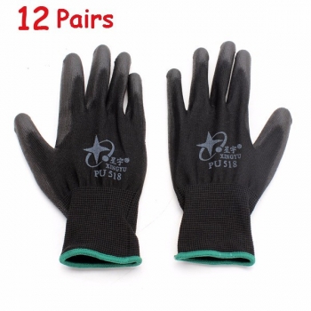 12pairs xingyu pu518 13gauge nylon - anti - statische palm überzogene arbeitssicherheit handschuhe größe