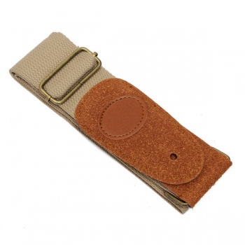 Gitarrengurt 146cm Einstellbare Gitarre Bass Cotton Thick Strap Lederenden