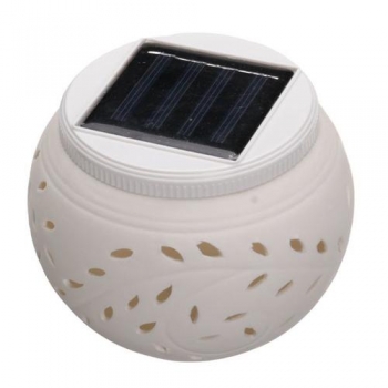Keramik Farbe ändern LED Solarleuchte Sun Powered Tabelle Garden Round Licht 