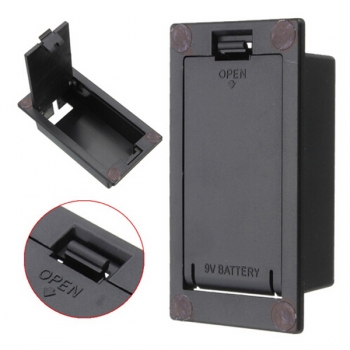 Wohnung Berg 9V Batterie Kasten Kasten Abdeckungs E Gitarren Bass Part Schwarz