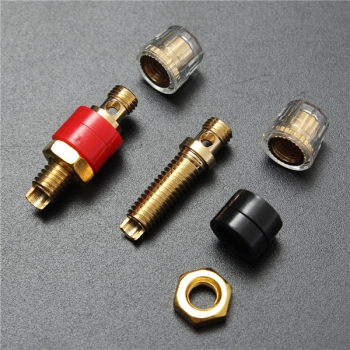 2pcs Copper Terminal Schwarz Rot für 4mm Bananenstecker Verbindungs ??Jack Lautsprecherkabel Verstärker